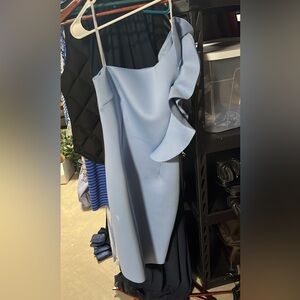 Elegant Blue Ruffle Dress